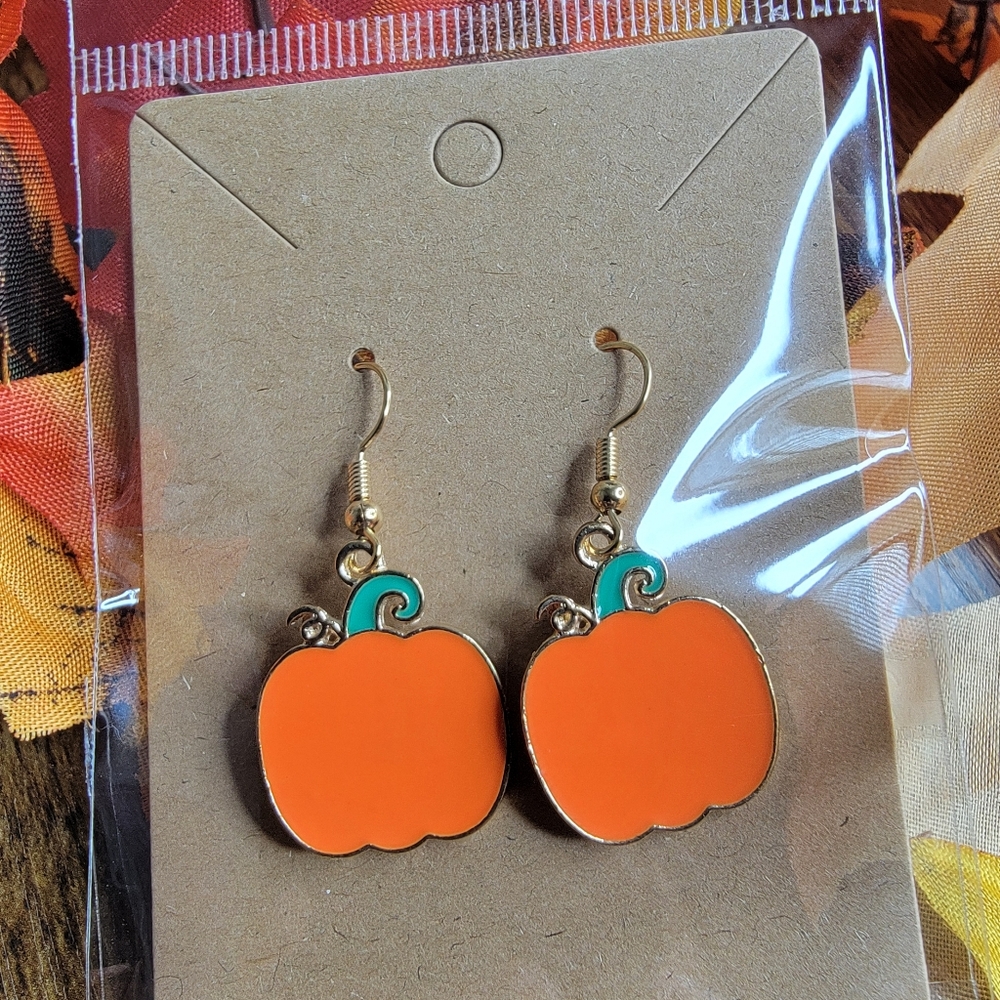 🍁8 Final!! Orange Pumpkin Earrings Fall Earrings Cinderella Themeed Earrings